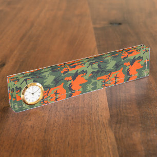 Porte-nom Camouflage orange et vert, Militaire, Armée