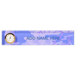 Porte-nom Camouflage Pastel Blue Motif Abstrait