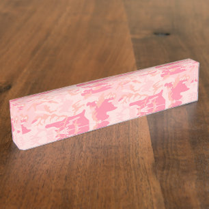 Porte-nom Camouflage rose, Armée