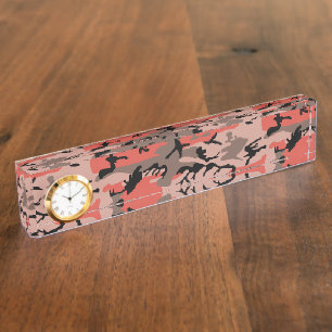 Porte-nom Camouflage rouge et Brown, Armée