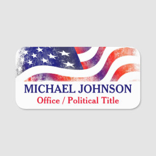 Porte-nom Campagne politique patriotique USA Drapeau