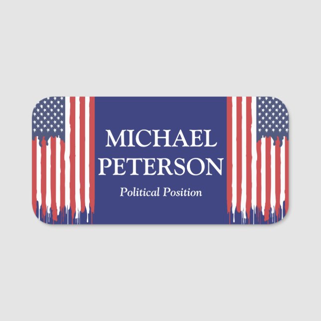 Porte-nom Campagne politique USA FLAG Driving Paint (Devant)
