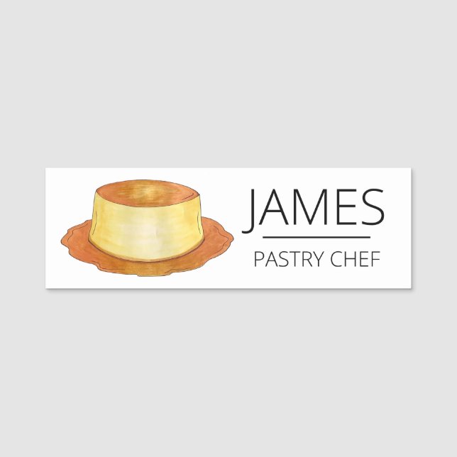 Porte-nom Caramel Custard Flan Espagnol Restaurant (Devant)