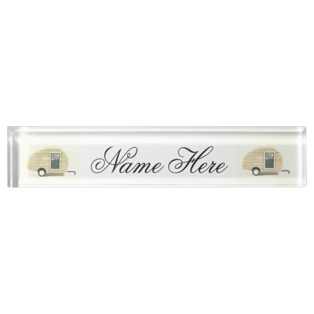 Porte-nom Caravane vintage de gitan de remorque de larme (Devant)