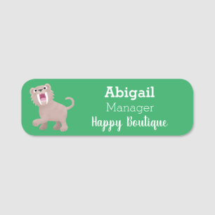 Porte-nom Caricature du tigre mignon Saber Toothed Smilodon