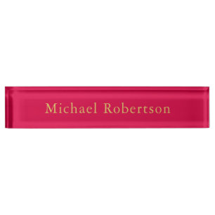 Porte-nom Carmine Rouge or couleurs Professional tendance mo