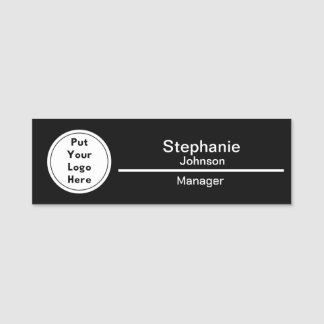 Porte-nom Carré Custom Business Logo Black Name Balise
