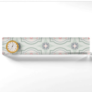 Porte-nom Carreaux Floraux Pastel Vert