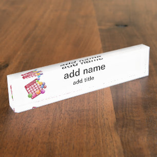 Porte-nom Carte BINGO avec boules BINGO