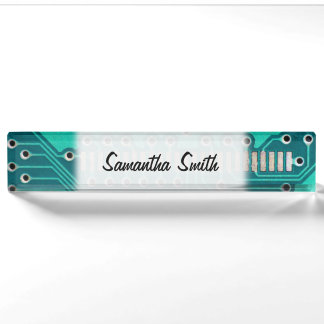 Porte-nom Carte de vert bleu - photographie de