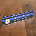 Carte d'identité de bureau mince en ligne bleue