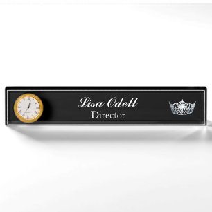 Porte-nom Carte d'identité du bureau d'horloge personnalisée