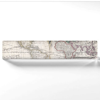 Porte-nom Carte du monde de Bormeester de 1685