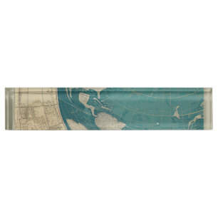 Porte-nom Carte du Vieux monde vintage par CallisC