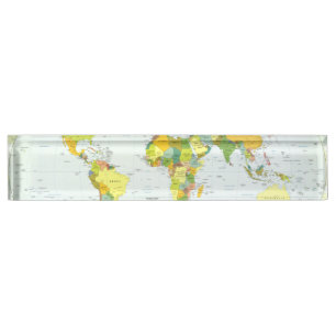 Porte-nom Carte mondiale Globe Pays Atlas