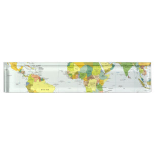 Porte-nom Carte mondiale Globe Pays Atlas