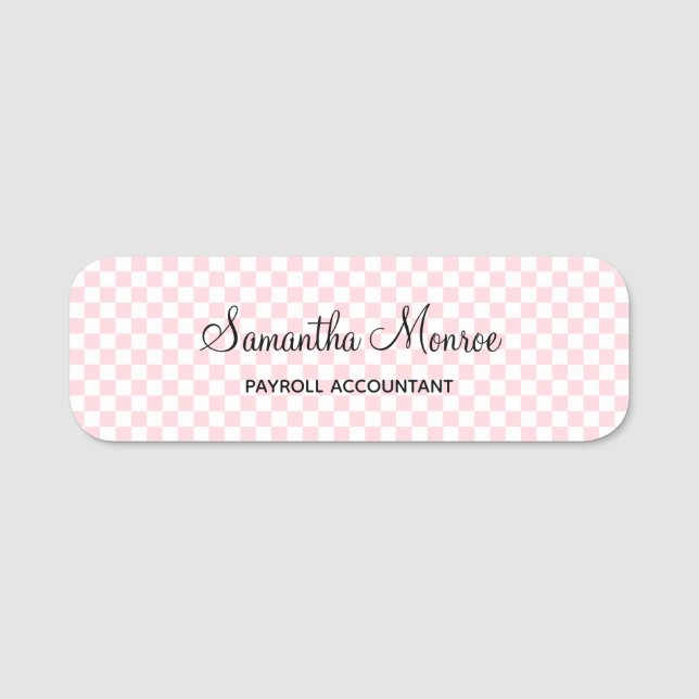 Porte-nom Carton rose et blanc pastel (Devant)