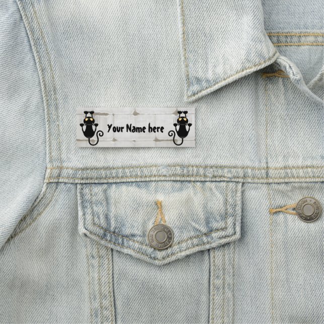 Porte-nom Cat Falling down fun dessin personnage (En situation)