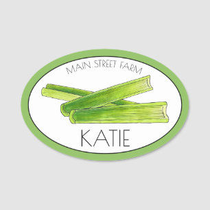 Porte-nom Celery Stalks Vegetable Farm Garden Grocery Market