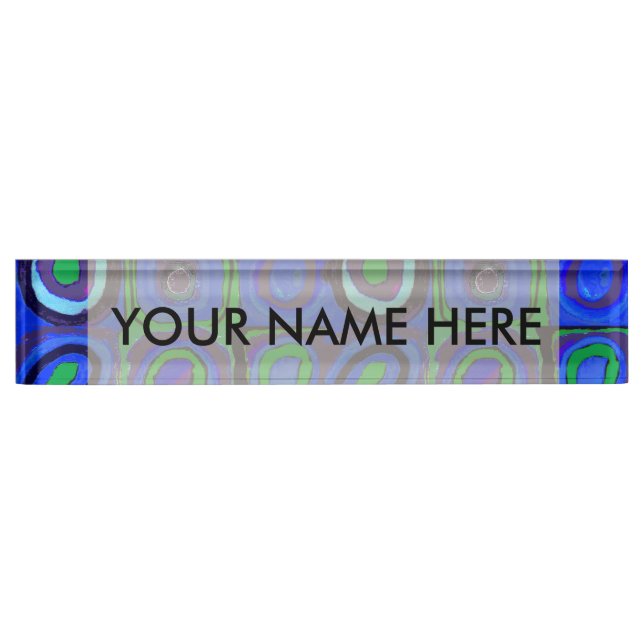 Porte-nom Cercle Carré Kandinsky Farbstudie Blue Quadrate (Devant)