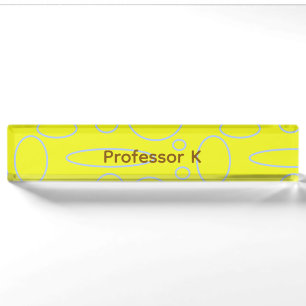 Porte-nom Cercles et boucles jaunes du professeur