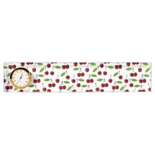 Porte-nom Cerise Rouge, Motif De Cerises, Feuilles, Fruits