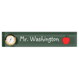 Porte-nom Chalkboard Enseignant's Clock Desk Nameplate Cadea