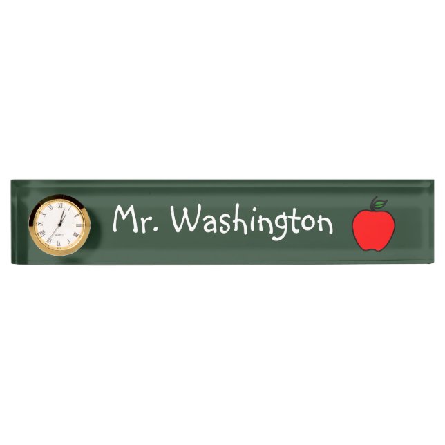 Porte-nom Chalkboard Enseignant's Clock Desk Nameplate Cadea (Devant)
