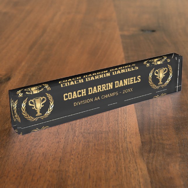 Porte-nom Champions de car d'or (Taille)