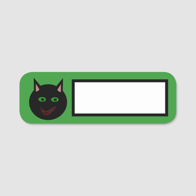Porte-nom Chat noir d'Halloween (Devant)