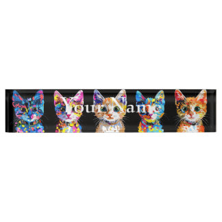 Porte-nom chats dans la rangée