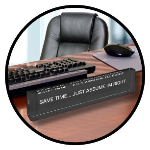 Porte-nom Chef de bureau amusant