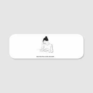 Porte-nom Chemise T-shirt à ligne artistique sur le livre et