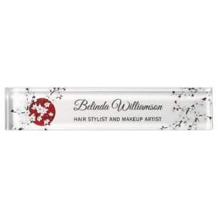 Porte-nom Cherry Blossom japonais soleil levant
