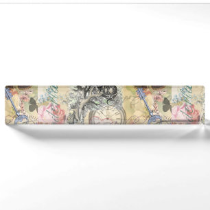 Porte-nom Cheshire Chat Alice Wonderland Classic