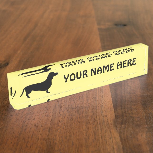 Porte-nom Cheveux courts Dachshund - Silhouette 1 (Taille)