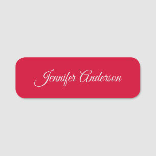 Porte-nom Chic Calligraphie Élégant Cerisier Rouge Personnal