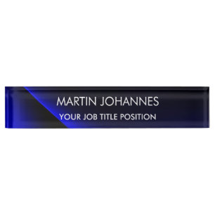 Porte-nom Chic Elegant Plain Bleu Design
