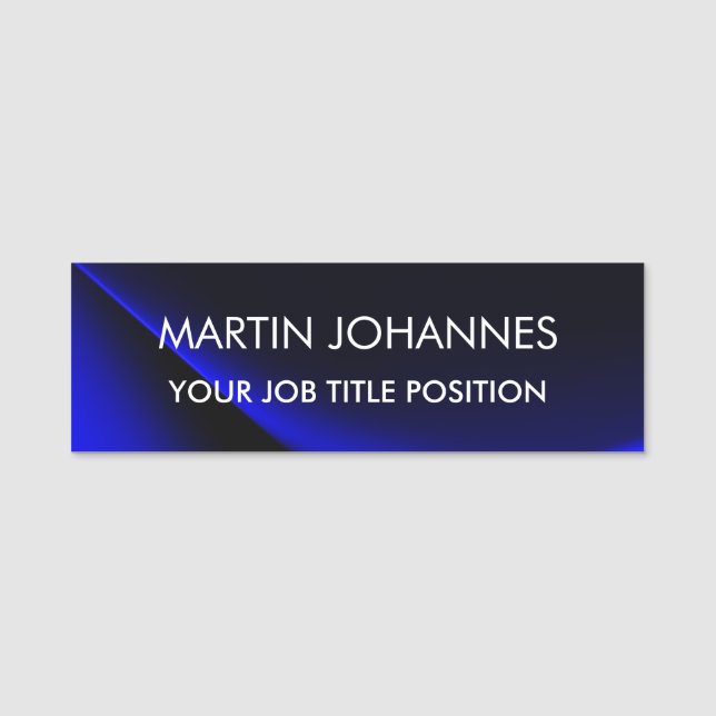 Porte-nom Chic Elegant Plain Bleu Design (Devant)