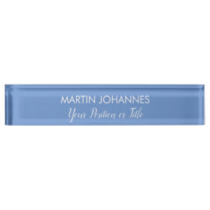 Porte-nom Chic élégant sobre élégant minimaliste bleu élégan