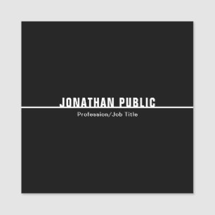 Porte-nom Chic simple blanc noir élégant minimaliste moderne