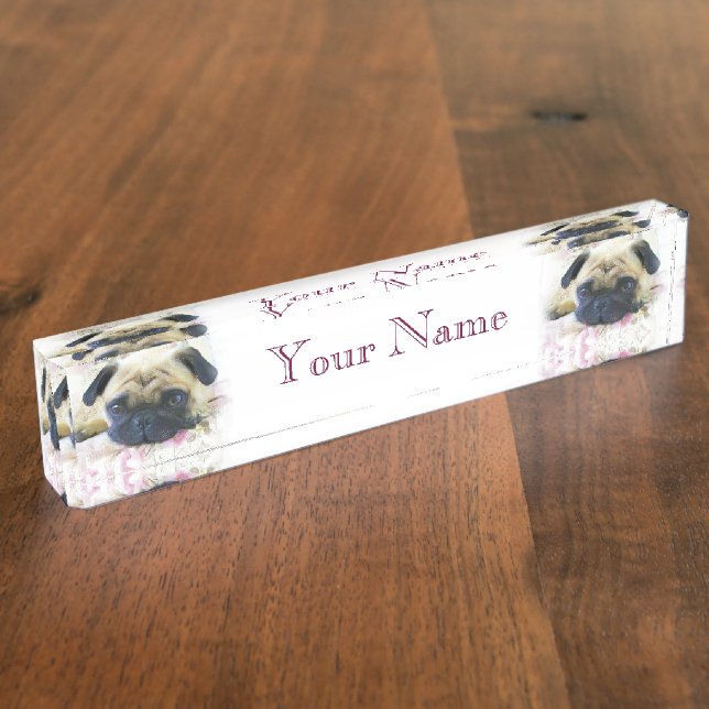 Porte-nom Chien de carlin (Taille)