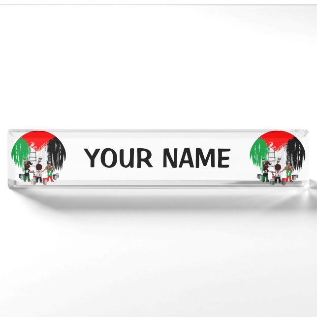 Porte-nom Children of Gaza Painting Palestine Flag  (Devant)