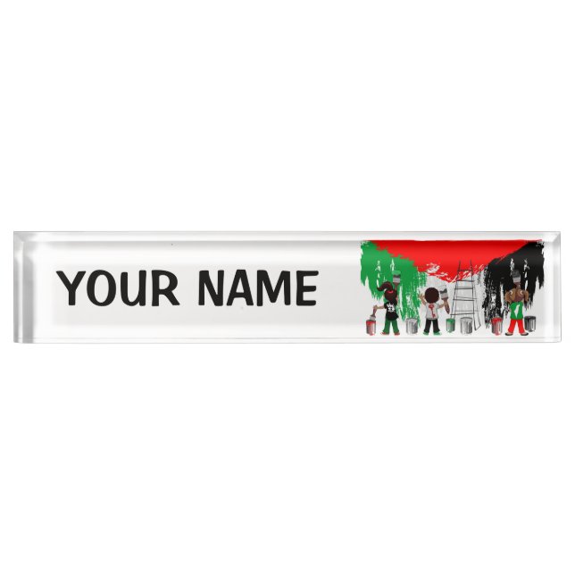 Porte-nom Children of Gaza Painting Palestine Flag  (Devant)