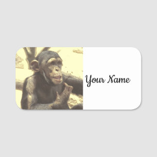 Porte-nom Chimp métallique