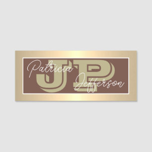 Porte-nom Chocolat Brun Luxe Or Moderne Unique