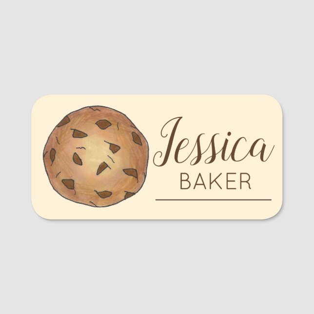 Porte-nom Chocolat Chip Cookie Boulangerie Pâtisserie Chef D (Devant)