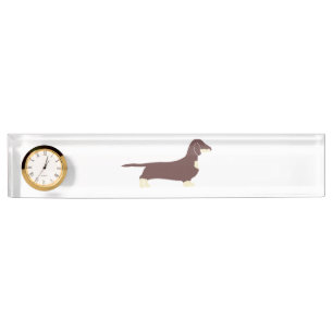 Porte-nom chocolat et crème de silo dachshund