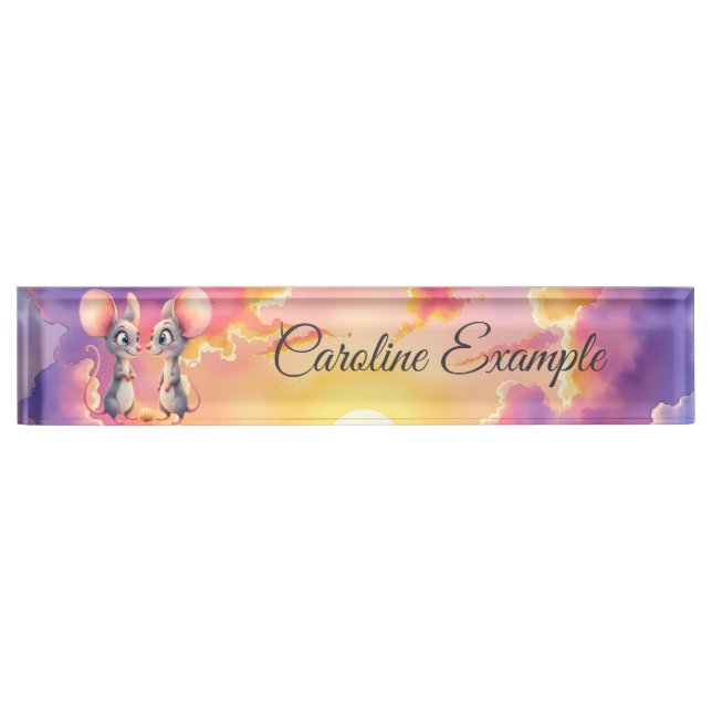 Porte-nom Chuchotements de coucher de soleil – Une petite hi (Devant)