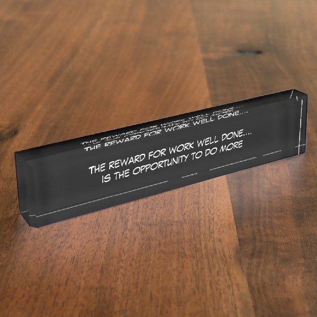 Porte-nom Citation pour un bureau intelligent (Taille)